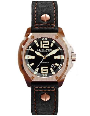 Lum-Tec Mens V-Series Automatic - Black Dial with Rose Gold-Tone PVD - Leather - V4_7e600e52-72b8-4fd4-a248-0573faef40f7