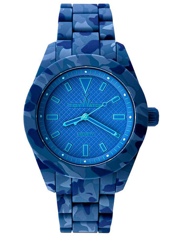 ToyWatch Velvety Camouflage Blue - Velvety Touch Case and Link Bracelet - VVA03BL