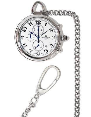 Charles-Hubert 42mm Chronograph Pocket Watch - Stainless Steel - Open Face - XWA1045_7f57b72c-198b-4f06-b108-5a972ed9e741