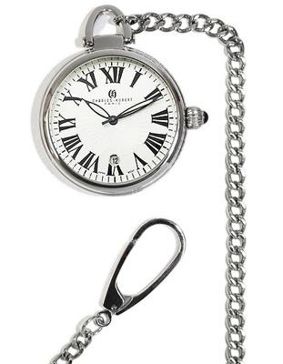 Charles-Hubert 40mm Stainless Steel Pocket Watch - Open Face - Roman Numerals - XWA2740_55724396-06cd-4101-b45e-9bbc15fc45d6