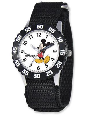 Time Teacher  Mickey Mouse Watch - Black Nylon and Velcro Strap - Sport Bezel - XWA3571_7f3f55bd-f460-4154-916c-2ea82611bdc2