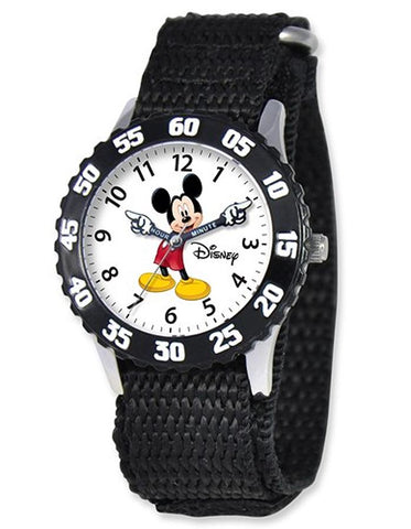 Time Teacher Classic Mickey Mouse Hands Watch - Black Velcro Strap - XWA3683