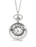 Charles Hubert Floral Design Pendant Necklace Watch - Chrome Finish - XWA4444_f4ddc336-3563-49e2-807d-1aa54c5706aa