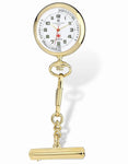 Charles Hubert Nurses Lapel Pin Watch - Gold-Tone - White Dial - Date - XWA4892