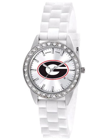 University of Georgia Womens Frost Watch - Crystal Bezel - Silicone Strap - XWL1041_1c2e88db-1d2b-45cd-b0d1-90cd551f5349