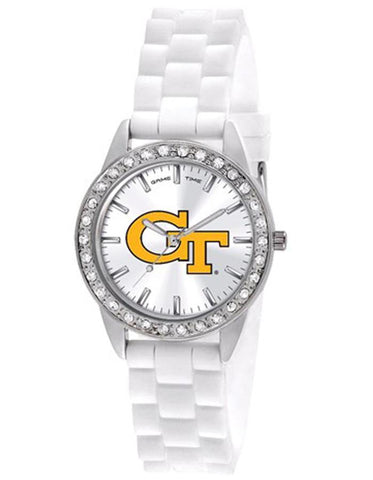 Georgia Tech University Womens Frost Watch - Crystal Bezel - Silicone Strap - XWL1042_d2e6294b-d8eb-4b02-80ca-90376da897d9