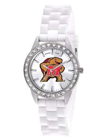 University of Maryland Womens Frost Watch - Crystal Bezel - Silicon Strap - XWL1050_4d3be36a-364e-4c28-9939-63775ccab365