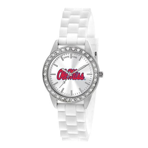 University of Mississippi Womens Frost Watch - Crystal Bezel - Silicon Strap - XWL1053