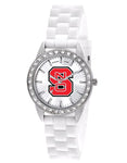 NC State University Womens Frost Watch - Crystal Bezel - Silicone Strap - XWL1057