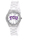 Texas Christian University Womens Frost Watch - Crystal Bezel - Silicone Strap - XWL1084_9cfc1aaf-489a-4144-b6a1-58369cb2ed57