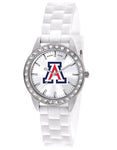 University of Arizona Womens Frost Watch - Crystal Bezel - Silicone Strap - XWL1085