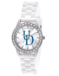 University of Delaware Womens Frost Watch - Crystal Bezel - Silicone Strap - XWL1087