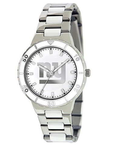 NFL Womens New York Giants Mother of Pearl Watch - Stainless - Bracelet - XWL763