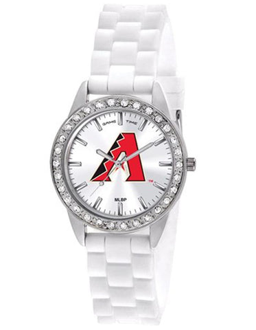 MLB Womens Arizona Diamondbacks Frost Watch - Crystal Bezel - Silicone Strap - XWL943