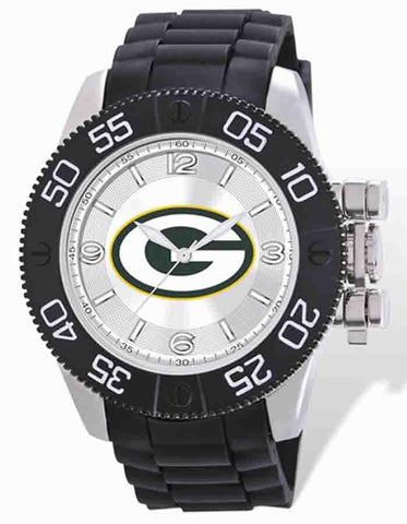 NFL Mens Green Bay Packers Beast Watch - Molded Strap- Luminous Hands - XWM2008