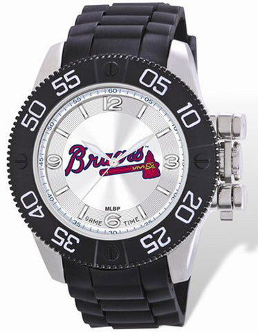 MLB Mens Atlanta Braves Beast Watch - Color Logo Dial - Rubber Strap - XWM2092