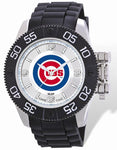 MLB Mens Chicago Cubs Beast Watch - Color Logo Dial - Rubber Strap - XWM2095