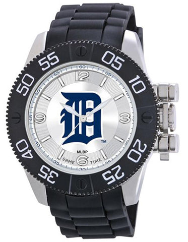 MLB Mens Detroit Tigers Beast Watch - Color Logo Dial - Rubber Strap - XWM2100