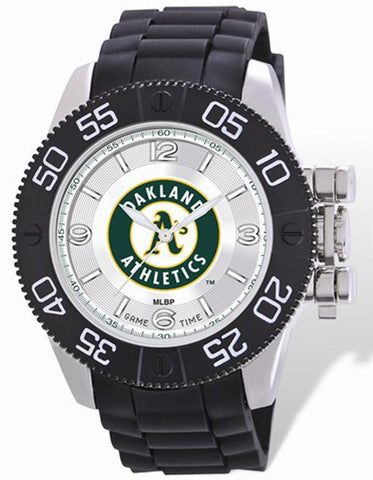 MLB Mens Oakland A's Beast Watch - Color Logo Dial - Rubber Strap - XWM2110