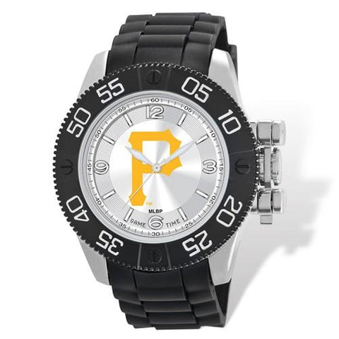 MLB Mens Pittsburgh Pirates Beast Watch - Color Logo Dial - Rubber Strap - XWM2112