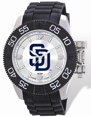 MLB Mens San Diego Padres Beast Watch - Color Logo Dial - Rubber Strap - XWM2113