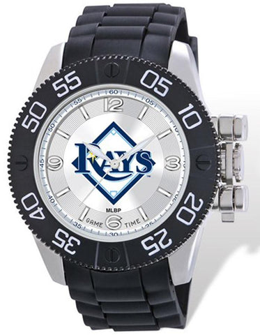 MLB Mens Tampa Bay Rays Beast Watch - Color Logo Dial - Rubber Strap - XWM2117