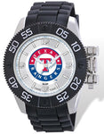 MLB Mens Texas Rangers Beast Watch - Color Logo Dial - Rubber Strap - XWM2118