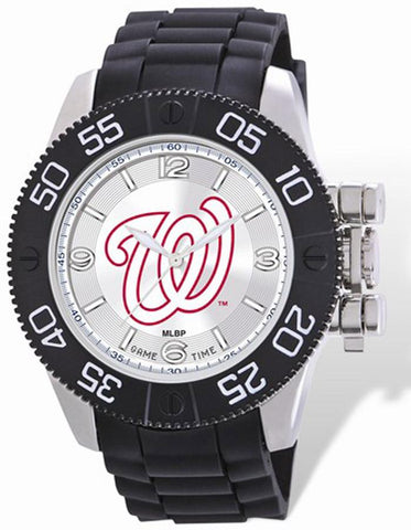 MLB Mens Washington Nationals Beast Watch - Color Logo Dial - Rubber Strap - XWM2120