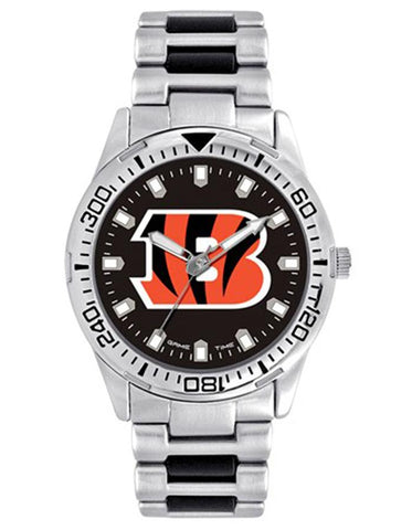 NFL Mens Cincinnati Bengels Heavy Hitter Watch - Bracelet Strap - Color Logo - XWM2539_1b1c124a-9939-4013-ad0c-ed8aadc222c5