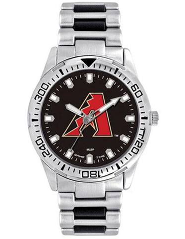 MLB Mens Arizona Diamondbacks Heavy Hitter Watch - Bracelet Strap - Color Logo - XWM2591