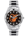 MLB Mens Baltimore Orioles Heavy Hitter Watch - Bracelet Strap - Color Logo - XWM2595