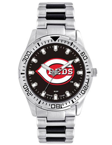 MLB Mens Cincinnati Reds Heavy Hitter Watch - Bracelet Strap - Color Logo - XWM2603