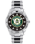 MLB Mens Oakland A's Heavy Hitter Watch - Bracelet Strap - Color Logo - XWM2629