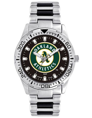 MLB Mens Oakland A's Heavy Hitter Watch - Bracelet Strap - Color Logo - XWM2629