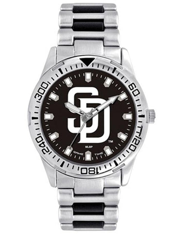 MLB Mens San Diego Padres Heavy Hitter Watch - Bracelet Strap - Team Logo - XWM2635