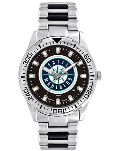 MLB Mens Seattle Mariners Heavy Hitter Watch - Bracelet Strap - Color Logo - XWM2639