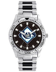 MLB Mens Tampa Bay Rays Heavy Hitter Watch - Bracelet Strap - Color Logo - XWM2643