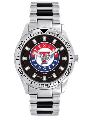 MLB Mens Texas Rangers Heavy Hitter Watch - Bracelet Strap - Color Logo - XWM2645