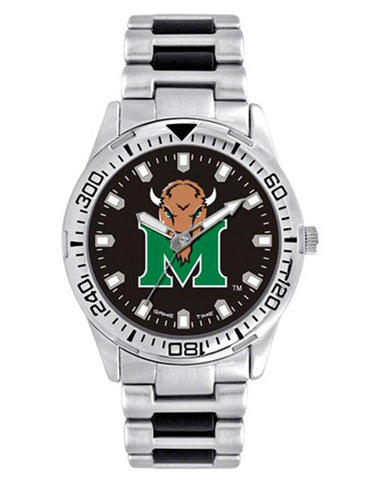 Marshall University Logo Mens Heavy Hitter Watch - Black Dial - Bracelet - XWM2771