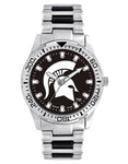 Michigan State University Logo Mens Heavy Hitter Watch - Black Dial - Bracelet - XWM2777