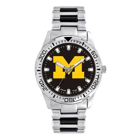 University of Michigan Logo Mens Heavy Hitter Watch - Bracelet - Color Logo - XWM2779_ab279373-559d-4c64-a8b8-ed29dd4fa6cf