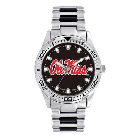 University of Mississippi Logo Mens Heavy Hitter Watch - Bracelet - Color Logo - XWM2783_5619023d-e5bb-4a07-a240-d84322b7de6b