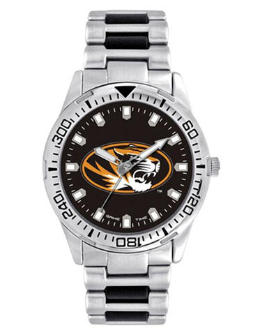 University of Missouri Logo Mens Heavy Hitter Watch - Black Dial - Bracelet - XWM2785